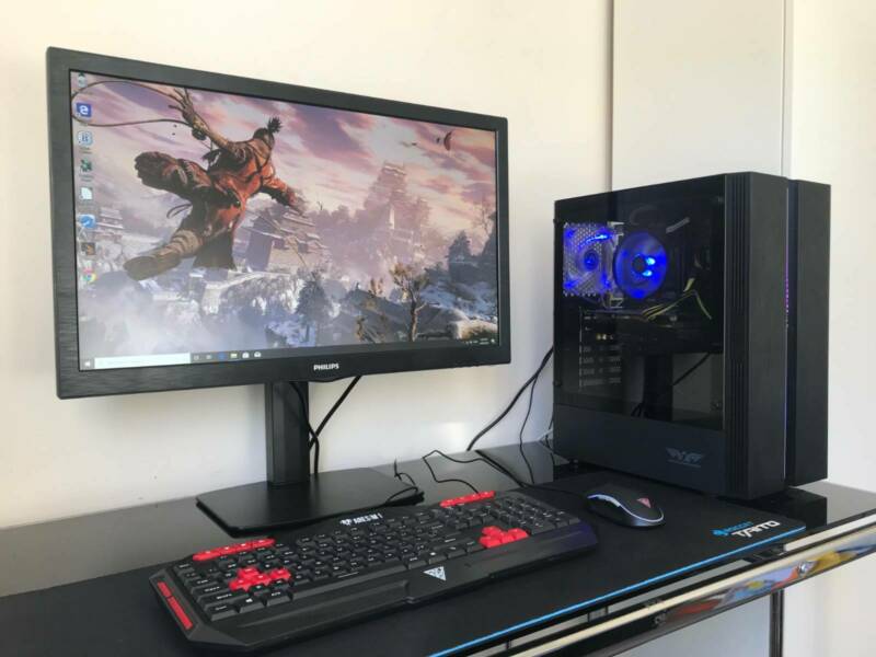 9th gen i5 3.9ghz gaming PC with RX580, 16gb DDR4, 240gb SSD, 27″ Led ...