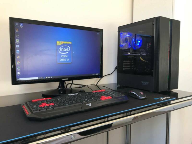 i7-4770S 3.8ghz gaming PC with RX570, 240gb SSD, 24″ 1080p Led etc