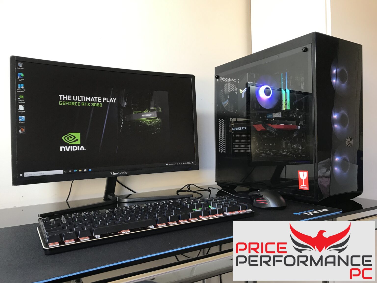 9th gen i7 4.5ghz gaming PC with RTX 3060, 16gb RGB DDR4, 500gb m.2